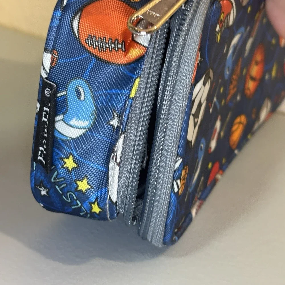 Sports Theme Pencil Case Zip Roomy by FlowFly Football Baseball‎ Basketball Kids
